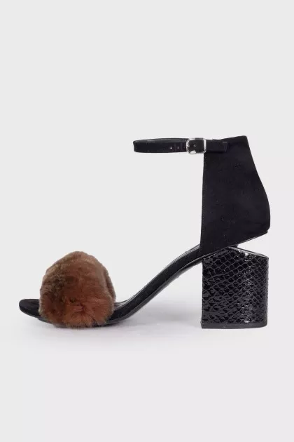 Abby Fur Tilt-Heel sandals