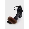 Abby Fur Tilt-Heel sandals