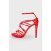 Patent sandals and red