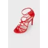 Patent sandals and red