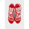 Patent sandals and red