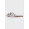Silver mules with rhinestones