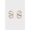 Gold tone logo earrings