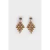 Gold-tone crystal drop earrings
