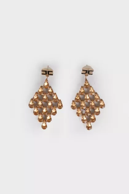 Gold-tone crystal drop earrings