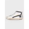 Padded leather sneakers