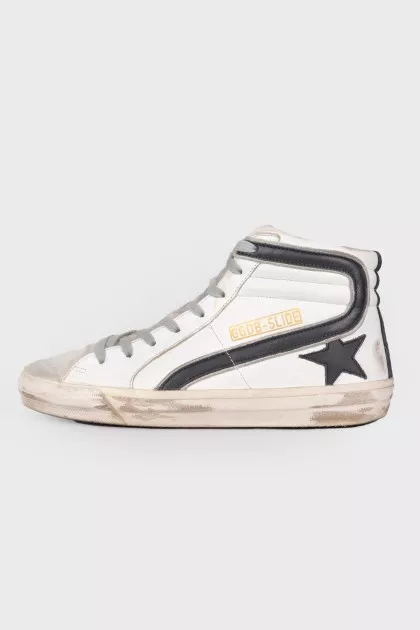 Padded leather sneakers