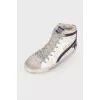 Padded leather sneakers
