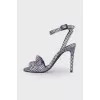 Checked textile sandals