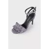 Checked textile sandals