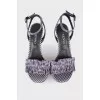 Checked textile sandals
