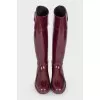 Maroon rubber boots
