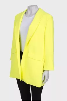 Long jacket in bright yellow