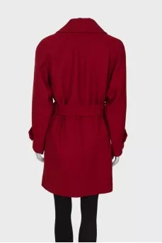 Double-breasted wool coat