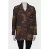 Jacquard coat with buttons