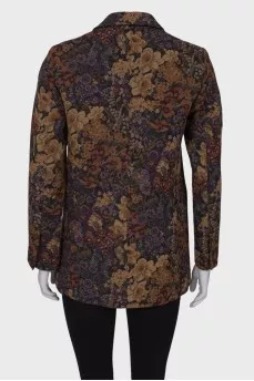 Jacquard coat with buttons
