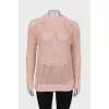 Knitted jumper with open shoulders 