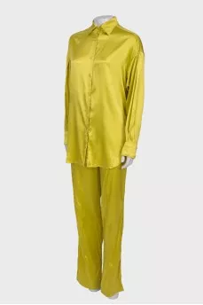 Light green silk suit