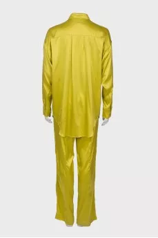 Light green silk suit