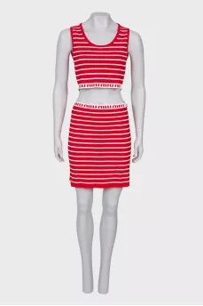 Red striped suit