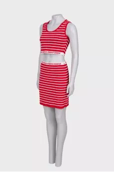Red striped suit