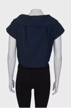 Cropped blue jacket, with tag