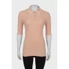 Beige polo shirt with pocket