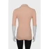 Beige polo shirt with pocket