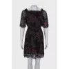 Black dress with print and lace