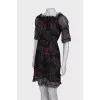 Black dress with print and lace