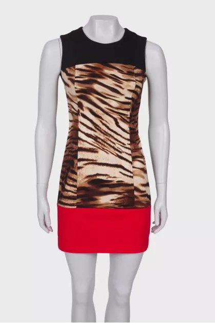 Animal print combi dress