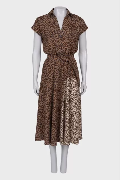 Leopard print waist dress