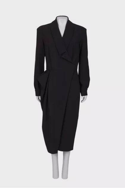 Wrap dress with lapels
