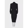 Wrap dress with lapels