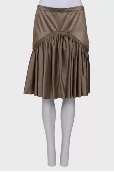 Olive pleated skirt