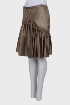 Olive pleated skirt