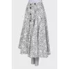 Button printed skirt