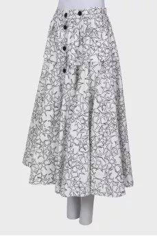 Button printed skirt