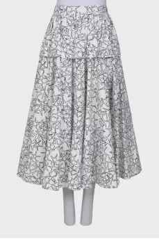 Button printed skirt