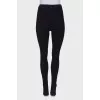 Black solid color leggings