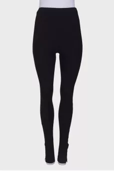 Black solid color leggings