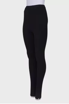 Black solid color leggings