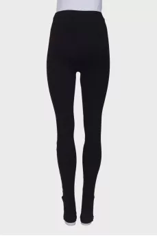 Black solid color leggings