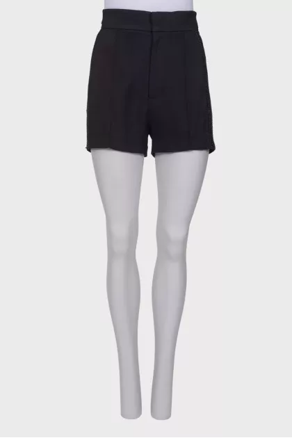 Shorts with rhinestones on the sides
