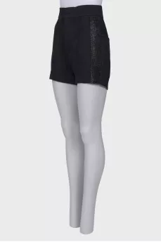 Shorts with rhinestones on the sides