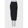 Linen skirt with slit