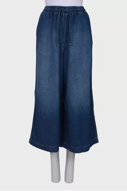 Drawstring loose fit jeans