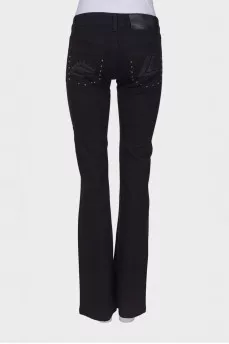 Black jeans with back patches