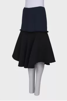 Asymmetric combo skirt