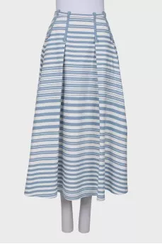 Horizontal striped maxi skirt